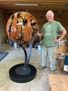 John Tisdale and "Planet Mesquite" a 36" diameter sphere