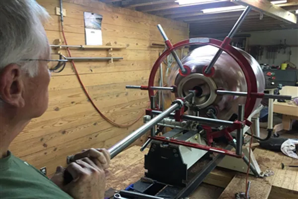 Clark Deep Hollowing System and Clark Steady Rest on a big project