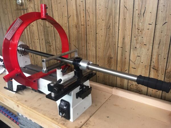 Clark Hollowing System mounted on a Jet 12: swing desktop lathe