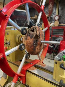 Clark Steady Rest with a project mounted